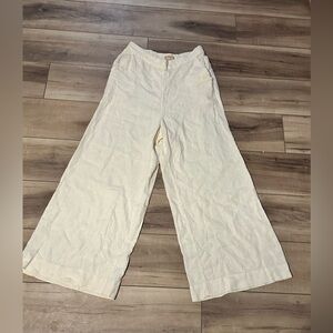 Free people Cream Wide-Leg Pants